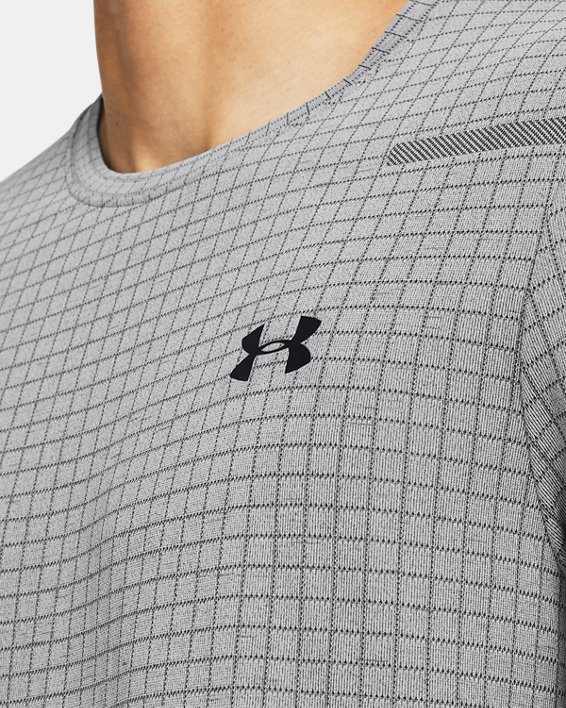 Men's UA Seamless Grid Short Sleeve, Gray, pdpMainDesktop image number 2